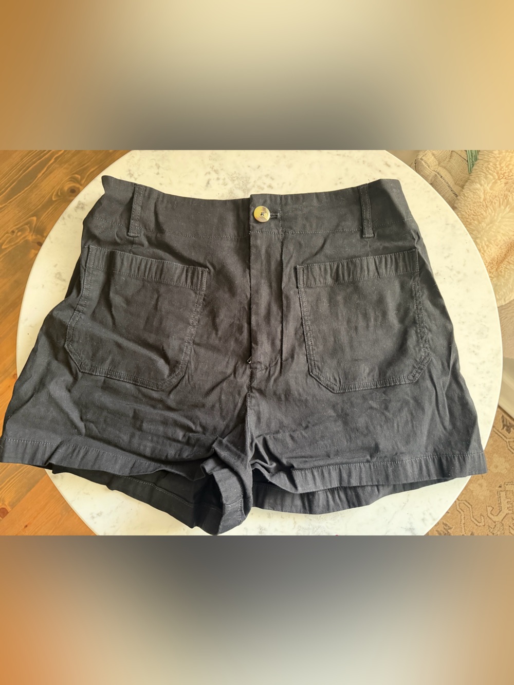 Maeve Black Casual Front-Pocket Shorts
